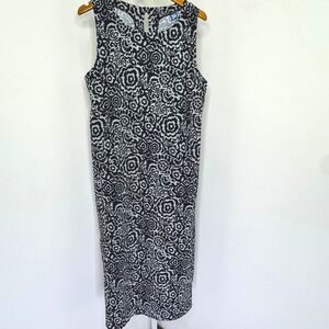 Ripskirt sleeveless maxi sun dress Night Blooms Medium‎